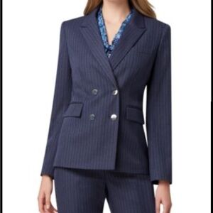 Ellie Tahari size 12 Women's Navy Pinstripe Blazer